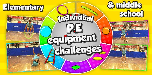 Individual PE equipment challenges to develop sport skills (+task cards)