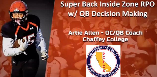 Artie Allen, Chaffey College - Inside Zone RPO & Decision Making