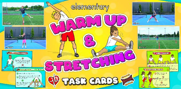 Warm up & Stretching exercises - Individual tasks for PE (+printable cards)