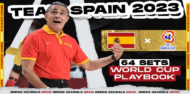 SPAIN (64 SETS) 2023 FIBA WC PLAYBOOK BY SERGIO SCARIOLO