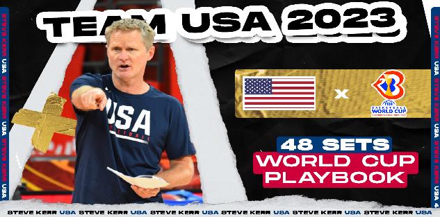 USA (48 SETS) 2023 FIBA WC PLAYBOOK BY STEVE KERR