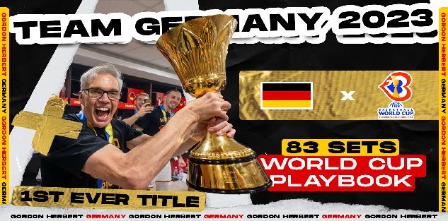 GERMANY (83 SETS) 2023 FIBA WC CHAMPIONS PLAYBOOK BY GORDON HERBERT