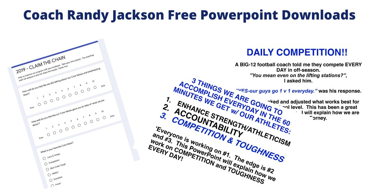 Coach Randy Jackson End of Year Google Form and Daily Competition PPT for your Team
