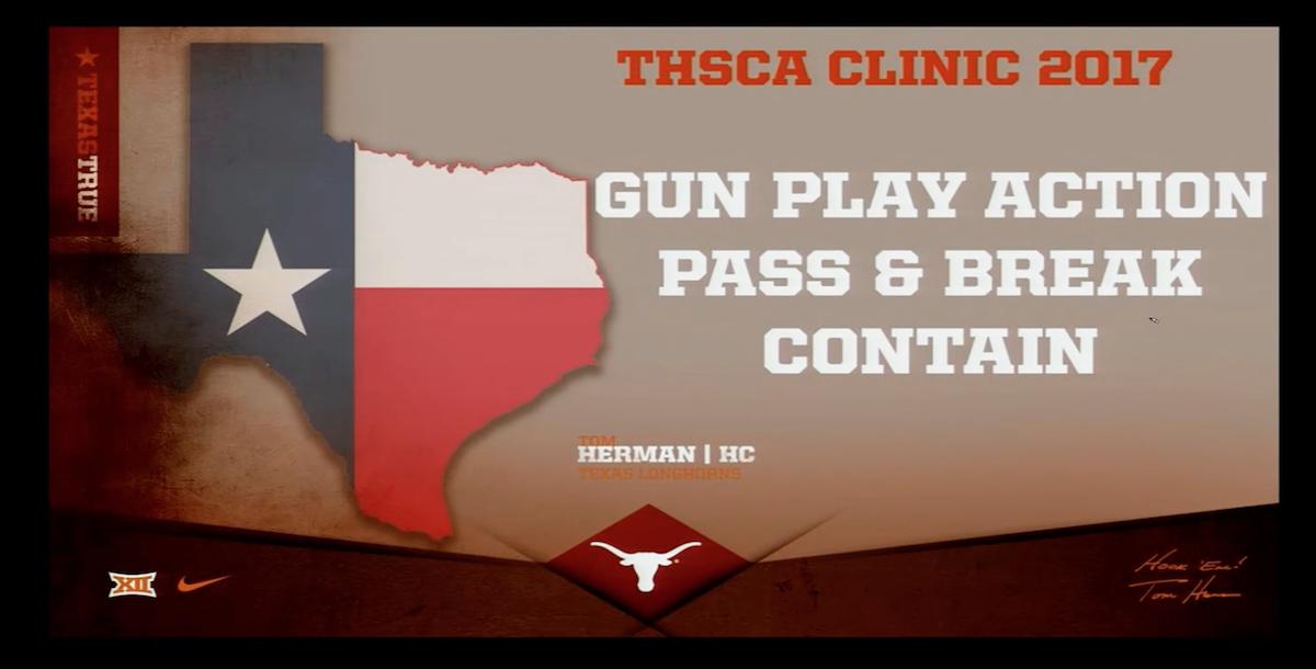 Play Action Pass & Break Contain-Tom Herman