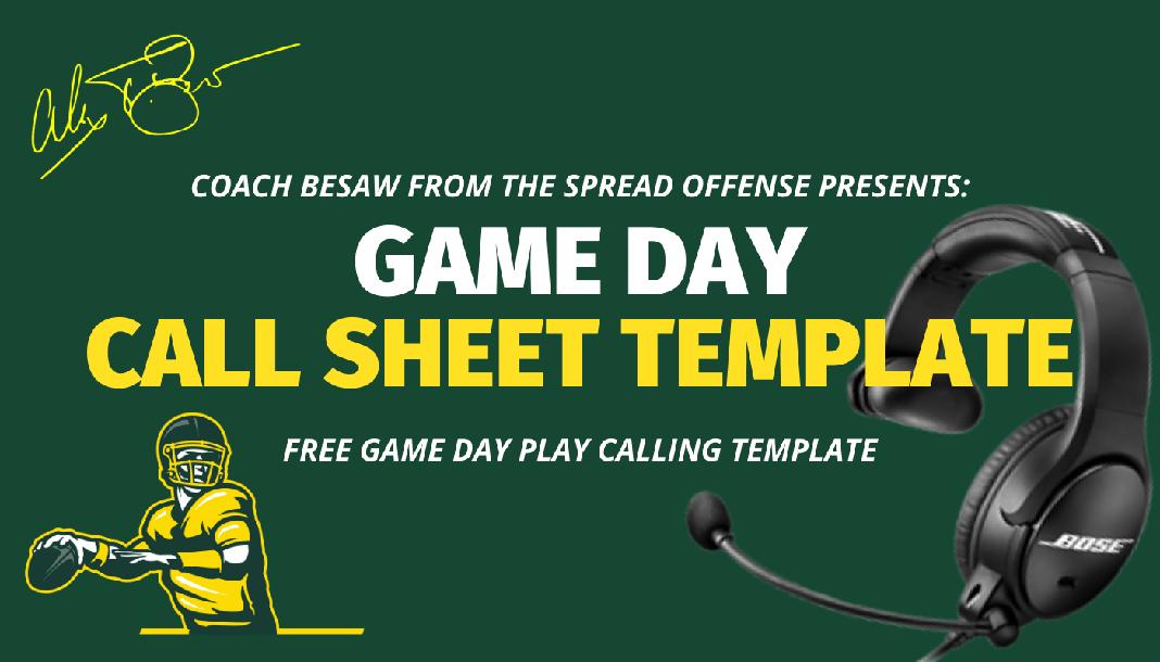 Game Day Call Sheet Template
