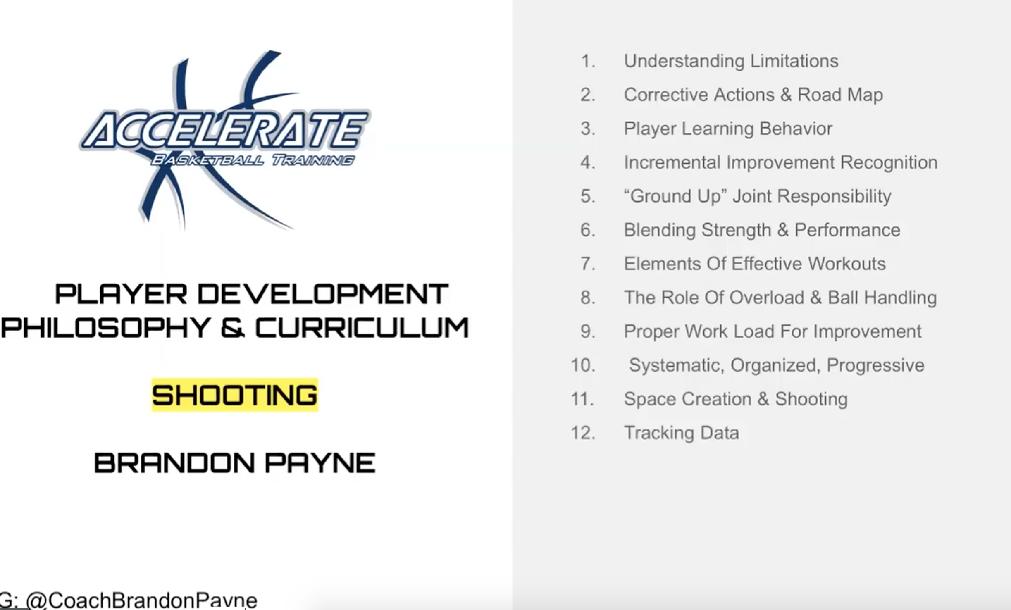 Player Development Philosophy Curriculum : Shooting