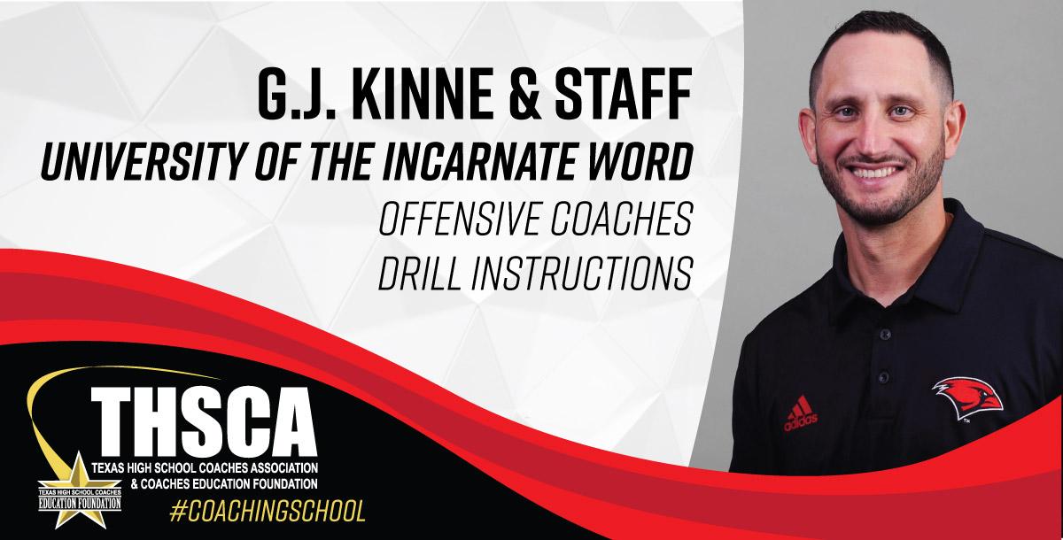 GJ Kinne - Univ. of Incarnate Word - Offensive Schemes - LIVE DEMO