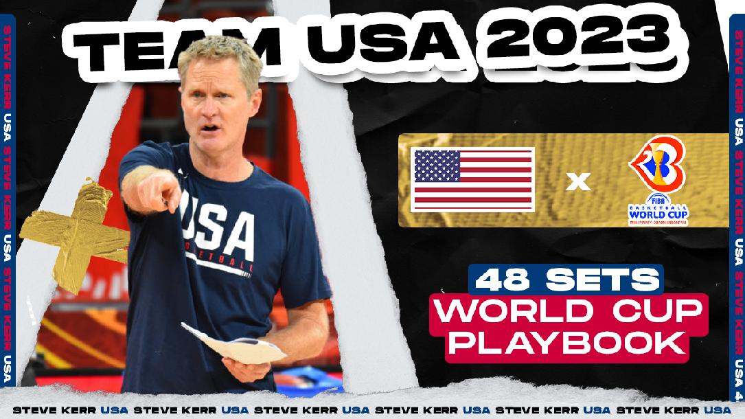 USA (48 SETS) 2023 FIBA WC PLAYBOOK BY STEVE KERR