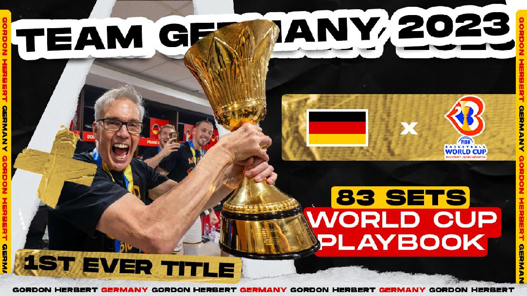 GERMANY (83 SETS) 2023 FIBA WC CHAMPIONS PLAYBOOK BY GORDON HERBERT