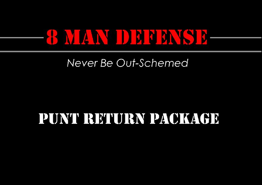 8 Man Football Punt Return Package