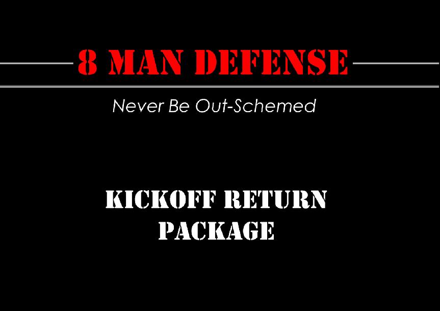 8 Man Football Kickoff Return Package